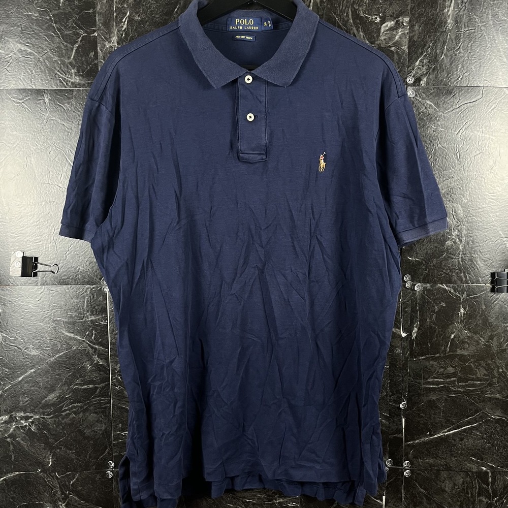 Polo Ralph Lauren Men's Navy Pima Polo Shirt XL